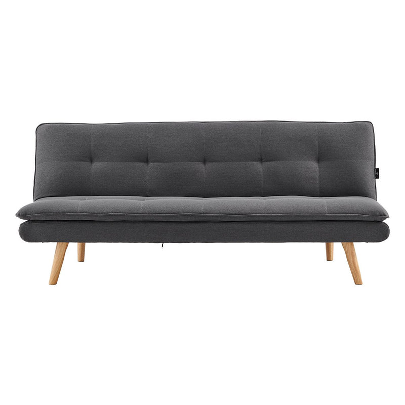 Sarantino 3 Seater Linen Sofa Bed Couch Lounge Futon Dark Grey