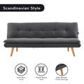 Sarantino 3 Seater Linen Sofa Bed Couch Lounge Futon Dark Grey