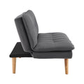 Sarantino 3 Seater Linen Sofa Bed Couch Lounge Futon Dark Grey
