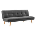 Sarantino 3 Seater Linen Sofa Bed Couch Lounge Futon Dark Grey