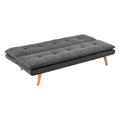Sarantino 3 Seater Linen Sofa Bed Couch Lounge Futon Dark Grey