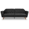 Sarantino Faux Velvet Sofa Bed Black Futon Couch Tufted