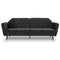 Sarantino Faux Velvet Sofa Bed Black Futon Couch Tufted