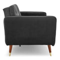 Sarantino Faux Velvet Sofa Bed Black Futon Couch Tufted