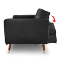 Sarantino Faux Velvet Sofa Bed Black Futon Couch Tufted