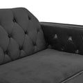 Sarantino Faux Velvet Sofa Bed Black Futon Couch Tufted