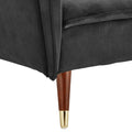 Sarantino Faux Velvet Sofa Bed Black Futon Couch Tufted