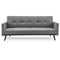 Sarantino Tufted Faux Linen 3-Seater Sofa Bed with Armrests - Light Grey