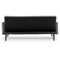Sarantino Tufted Faux Linen 3-Seater Sofa Bed with Armrests - Light Grey