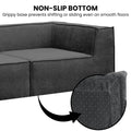 Sarantino Novi 3 Seater Modular Sofa Ottoman Black Lounge