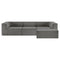 Sarantino Novi 3-Seater Modular Sofa with Ottoman in Grey Non-Slip Bottom Lounge