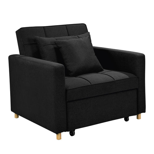 Sarantino Suri 3-in-1 Convertible Lounge Chair Bed Black