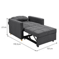 Sarantino Suri 3-in-1 Convertible Lounge Chair Bed Dark Grey