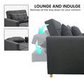 Sarantino Suri 3-in-1 Convertible Lounge Chair Bed Dark Grey