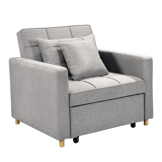 Sarantino Suri 3-in-1 Sofa Chair Bed Lounger Light Grey