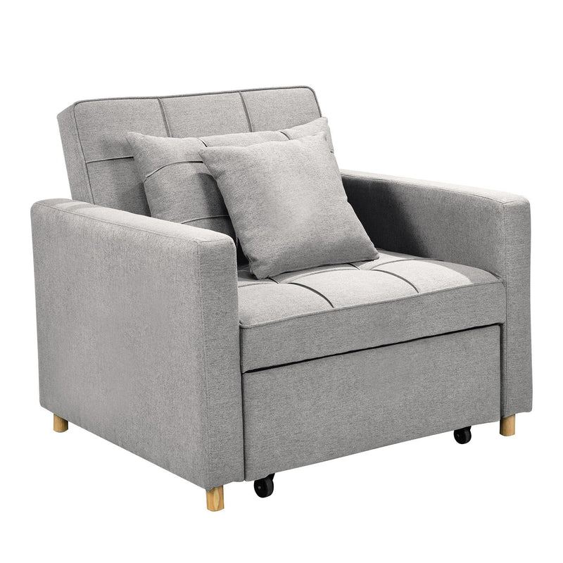 Sarantino Suri 3-in-1 Sofa Chair Bed Lounger Light Grey