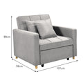 Sarantino Suri 3-in-1 Sofa Chair Bed Lounger Light Grey