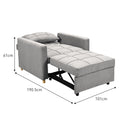 Sarantino Suri 3-in-1 Sofa Chair Bed Lounger Light Grey