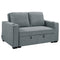 Sarantino Linen Sofa Bed Airforce Blue Cup Holders Cushions