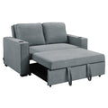 Sarantino Linen Sofa Bed Airforce Blue Cup Holders Cushions
