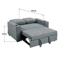 Sarantino Linen Sofa Bed Airforce Blue Cup Holders Cushions