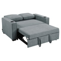 Sarantino Linen Sofa Bed Airforce Blue Cup Holders Cushions