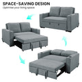 Sarantino Linen Sofa Bed Airforce Blue Cup Holders Cushions