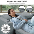 Sarantino Linen Sofa Bed Airforce Blue Cup Holders Cushions