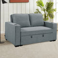 Sarantino Linen Sofa Bed Airforce Blue Cup Holders Cushions