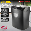 Centurion 21L Cross-Cut Shredder 10-Sheet Paper CD Card