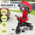 Veebee Explorer 3-Stage Kids Trike Red Canopy