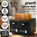 Pronti Breakfast Set Coffee Machine Toaster Kettle Silver