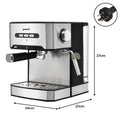 Pronti Breakfast Set 1.6L Coffee Machine Silver Noir Toaster Kettle