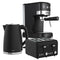 Pronti 3pc Breakfast Set Coffee Machine Toaster Kettle Silver