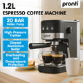 Pronti 3pc Breakfast Set Coffee Machine Toaster Kettle Silver