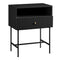 Sarantino Cecil Slender Fluted Bedside Table Black