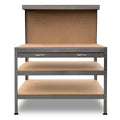 Kartrite 3-Layer Work Bench Garage Storage Table Silver 150cm