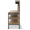 Kartrite 3-Layer Work Bench Garage Storage Table Silver 150cm