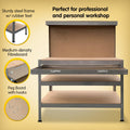 Kartrite 3-Layer Work Bench Garage Storage Table Silver 150cm