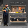 Kartrite 3-Layer Work Bench Garage Storage Table Silver 150cm