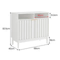Sarantino Eleni 2-Door Sideboard White Cabinet Hallway Storage Cupboard