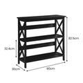 Sarantino Lucas 3-Tier Bookshelf Black Display Rack