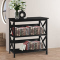 Sarantino Lucas 3-Tier Bookshelf Black Display Rack