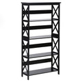Sarantino Daphne 5-Tier Bookshelf Cross Panel