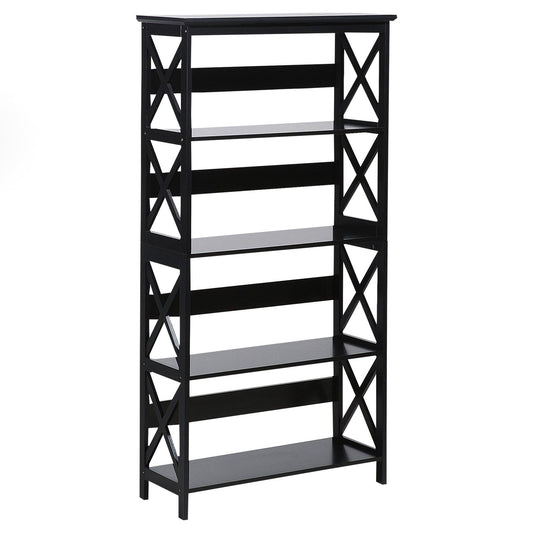 Sarantino Daphne 5-Tier Bookshelf Cross Panel
