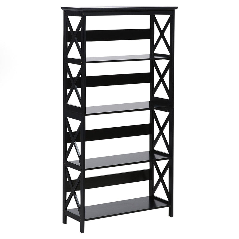 Sarantino Daphne 5-Tier Bookshelf Cross Panel