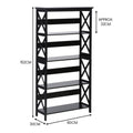Sarantino Daphne 5-Tier Bookshelf Cross Panel