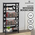Sarantino Daphne 5-Tier Bookshelf Cross Panel