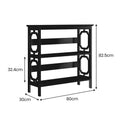 Sarantino Laurel 3-Tier Bookshelf Black Display Rack