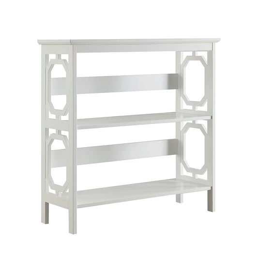 Sarantino Laurel 3-Tier Bookshelf White Display Rack